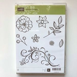 SOLD - Stampin' Up! Falling Flowers Cling Mount Rubber Stamp Set
